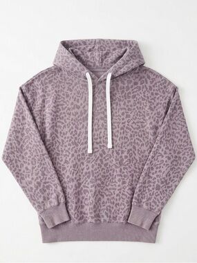 Buffalo David Bitton Purple Leopard Print Hooded Sweatshirt - Size S